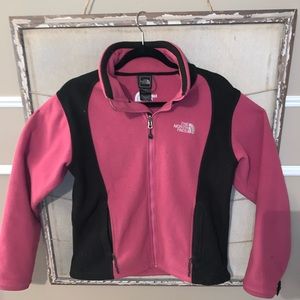 The North Face Pink & Black Fleece Jacket Medium